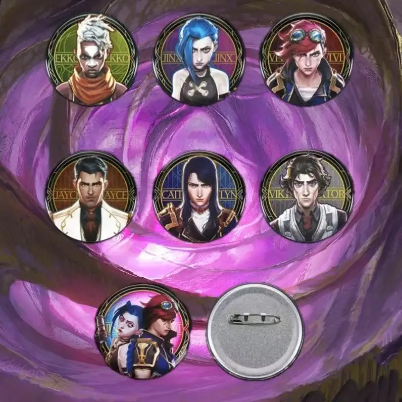 

Набор значков Arcane, слепая коробка Jinx Vi Caitlyn Ekko Jayce Viktor, оригинальная оригинальная упаковка, новинка