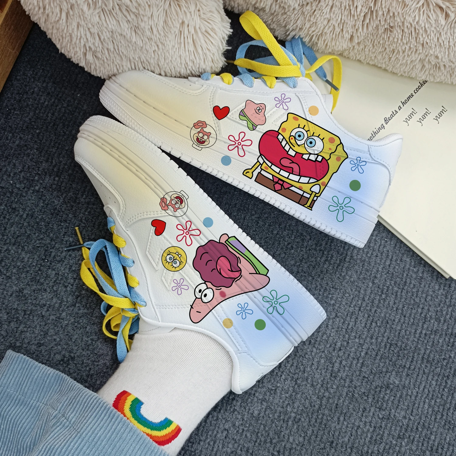 

Original cartoon SpongeBob SquarePants princess cute Casual shoes soft sports shoes for girlfriend gift EU size 35-44