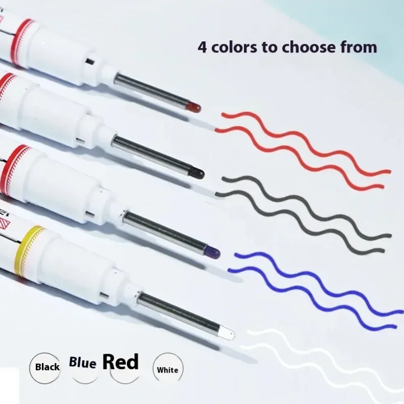6Pc Long Head Waterproof Marker Pen Deep Hole Marker Special Marking Pen Multi-Purpose Oil-Based Pen for Woodworking Tile view 4