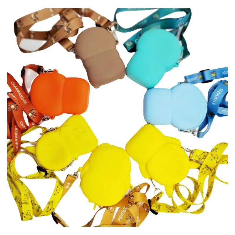 7-modelowa silikonowa portmonetka Pokemon Pikachu Cartoon Messenger Bag Cute Cartoon Anime Figure Girl Shoulder Bag Toy For Kids Gift