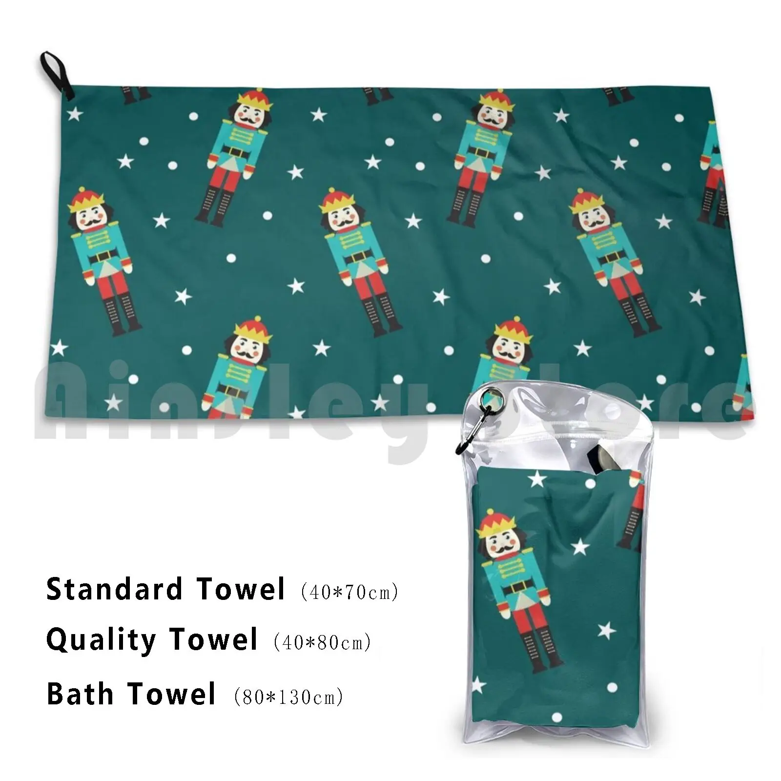 Nutcracker Beach Towel Quick Dry Quality Towel Nutcracker Ballet Christmas Stars Toy Soldier