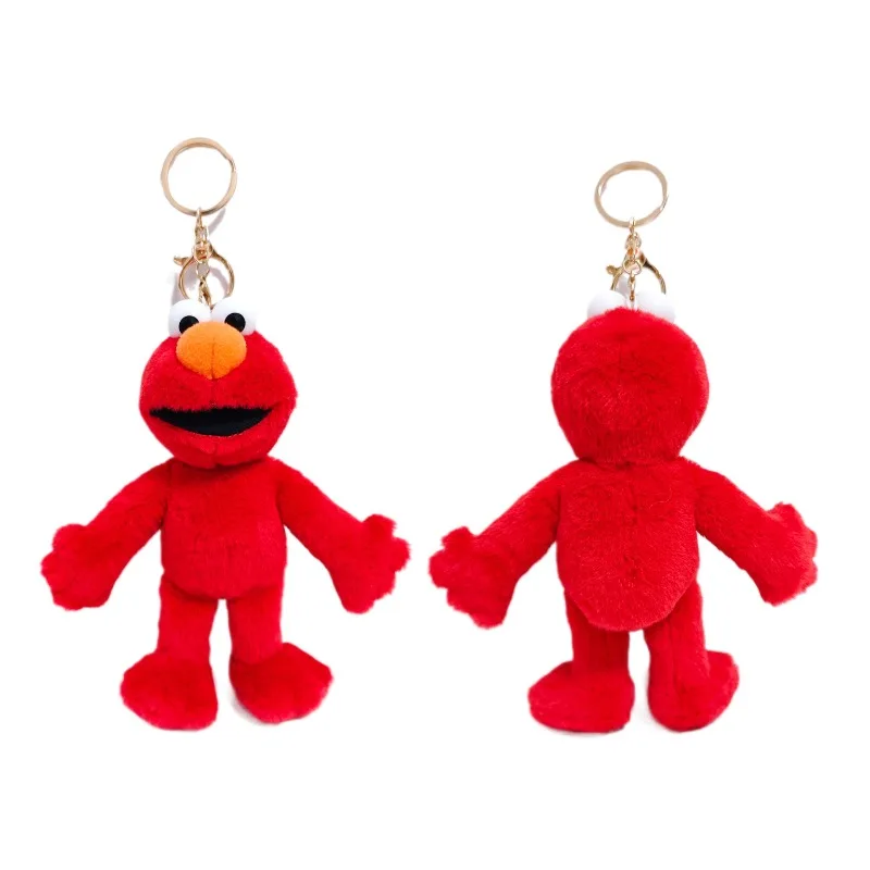 2026 New Kawaii Genuine Sesame Street ELMO Elmo Big Bird Cookie Monster Plush Doll Pendant Cute Backpack Pendant Keychain