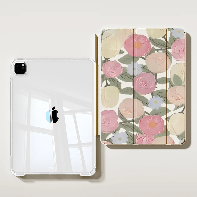 

for iPad A16 2025 Air 7 13 M3 Case for iPad 10th 10.9 2024 Pro 11 13 Case for Air 4 5 Funda Cute Patterns Flower design Case