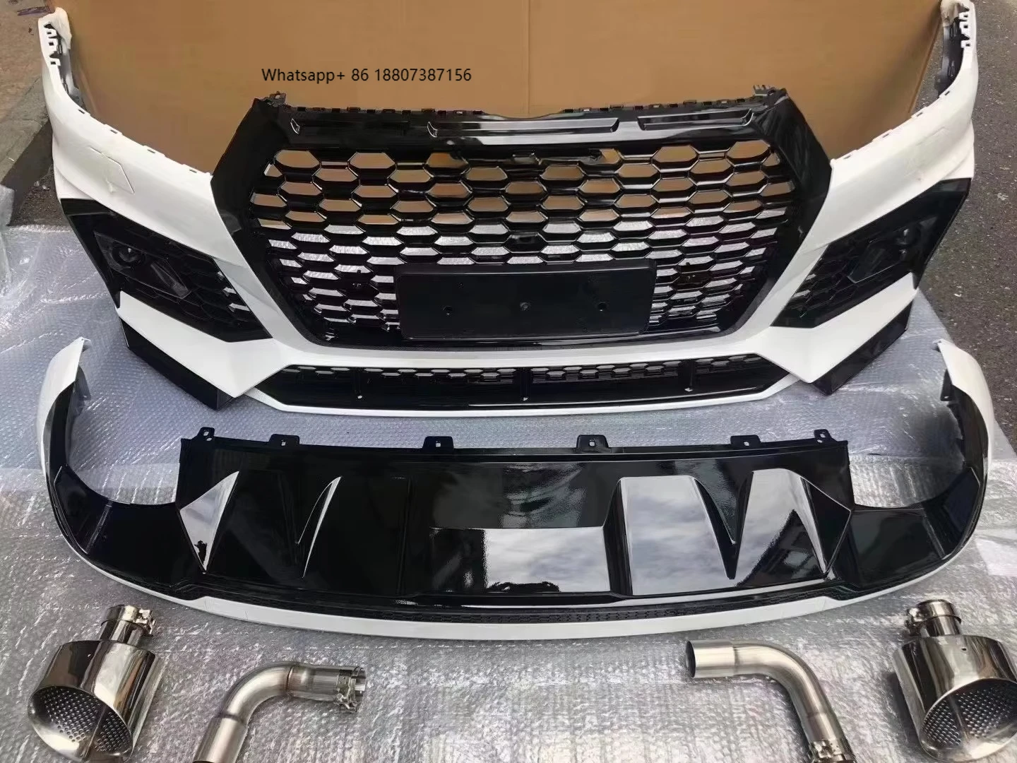 

Car Body Kit Front Bumper 2018 forAudi Q5 Upgraded to RSQ5 SQ5 Star Shine Front Grille Diffuser