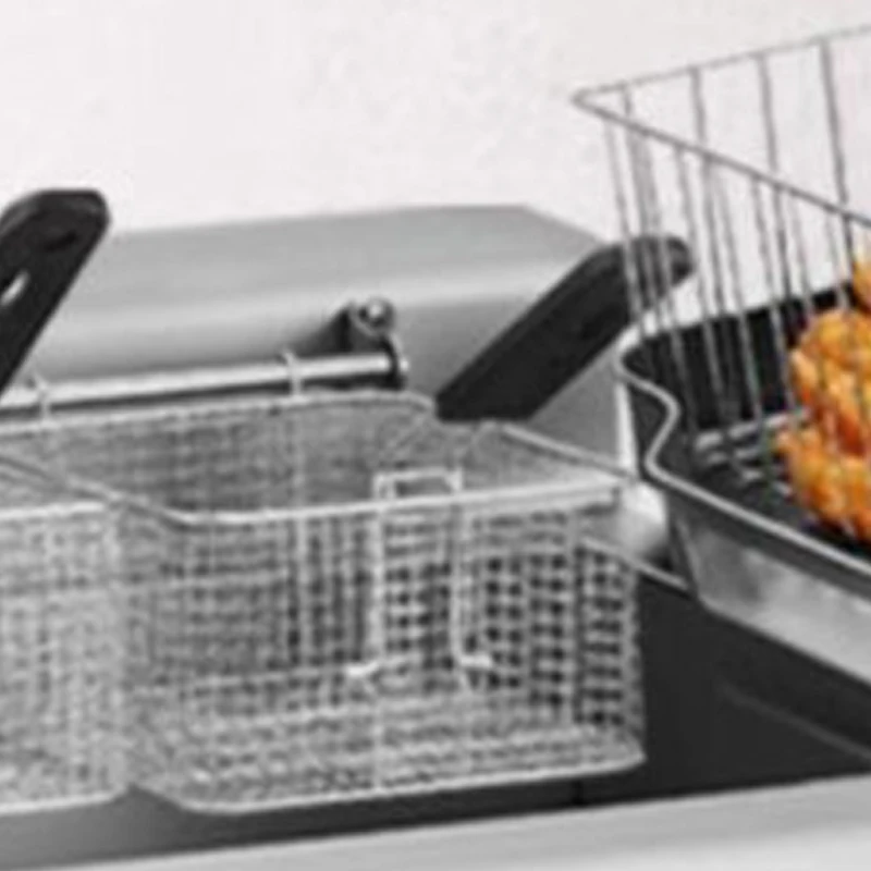 30L Deep Fryer with Basket and Lid Commercial Deep Fryer Countertop Commercial Single Tank Kitchen Fat Fryer