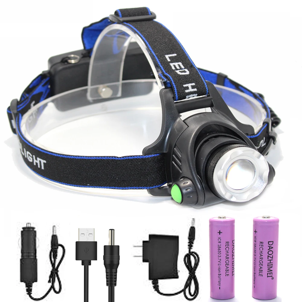 5000LM LED headlamp T6/L2 3 modes Zoomable lamp Waterproof lamp Head Torch flashlight lamp use 18650 camping fishing headlight