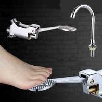 Floor Foot Pedal Control Switch Tap Valve Faucet Copper Basin Single Cold Water Tap Bathroom Hospital Hotel Pedal Water Faucet