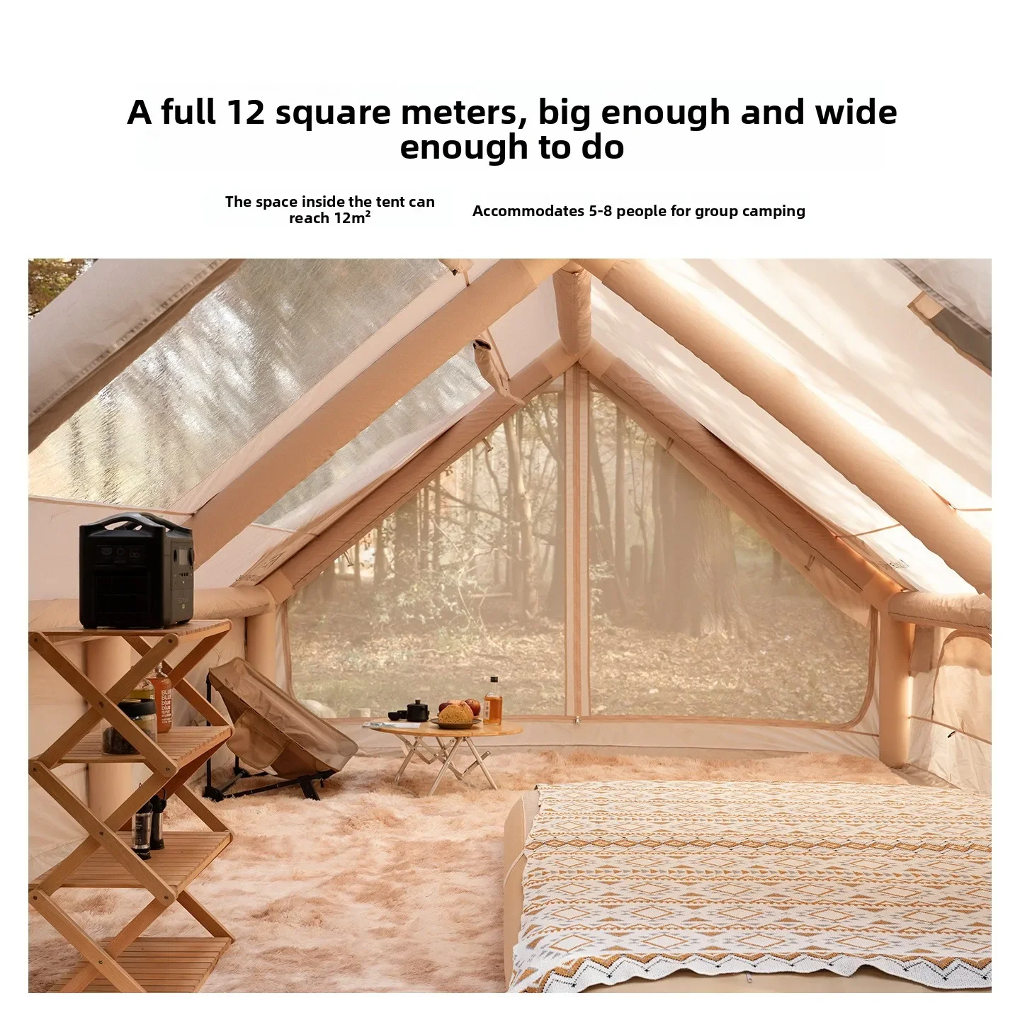 MOUNTAINHIKER Outdoor Camping Inflatable Tent Portable Folding Fully Automatic Rainproof Tourism 12㎡ Family House