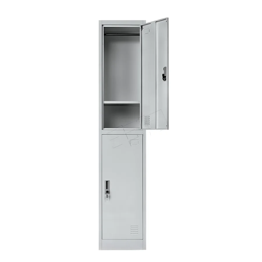 2-Tier Stadium Steel Almirah Locker Cabinet with Hanging Rod Stainless Product Category Lockers