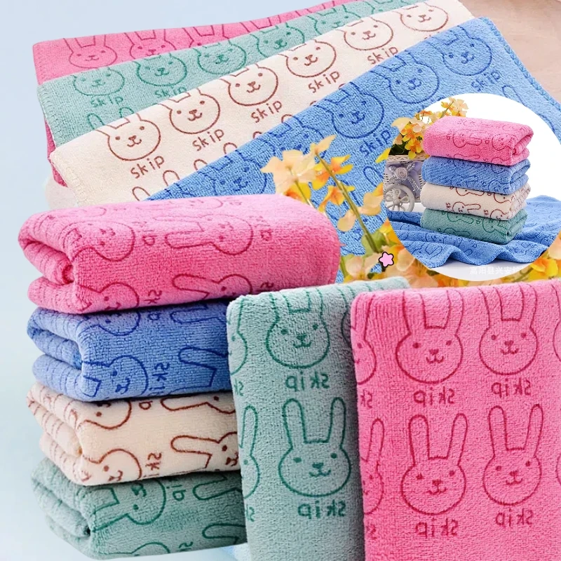 Rabbit Soft Microfiber Baby Infant Newborn Washcloth Bath Towel Feeding Cloth Baby Bath Children's Towel Baby Towel