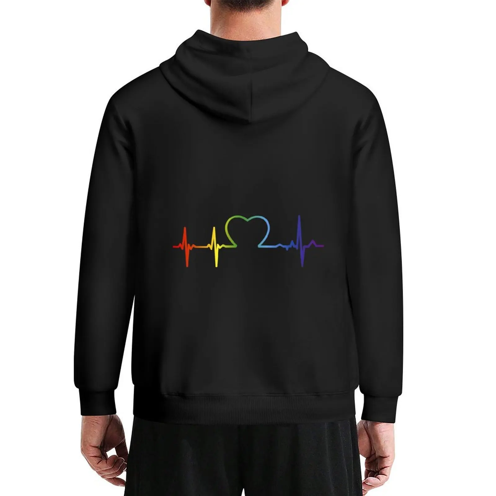 

Lgbt Pride Heartbeat Hoodie mens clothes men's clothing autumn men clothing tracksuit men