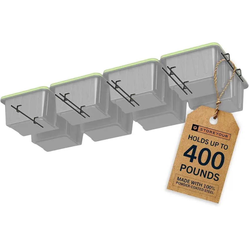 

Overhead Tote Loft Bin Rail System - Garage Ceiling Bin Rack for Garage Storage - Adjustable Tote Slide Rails - Organization and