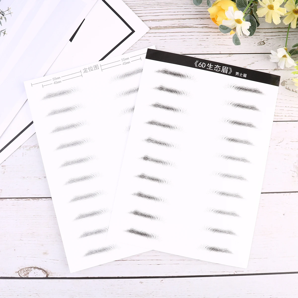 2 Sheets 20 Eyebrow Waxing Strips Simulated Patch Artificial Liquid Stencil High Quality Easy Use No Harm No Wounds