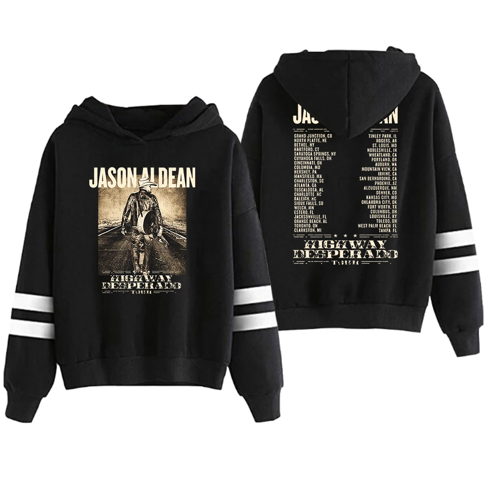 

Jason Aldean Highway Desperado Tour Hoodie Pocketless Parallel Bars Sleeve Streetwear Women Men Sweatshirt 2023 Hip Hop Clothes