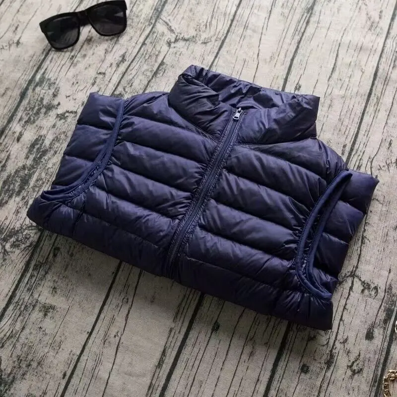 Spring Autumn Women Lightweight Puffer Jacket White Duck Down Vest Warm Winter Slim Sleeveless Waistcoat Female Portable Outwear