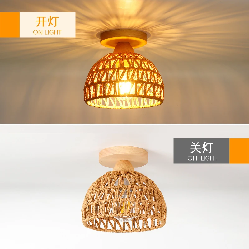 

Бамбуковый плетеный потолочный светильник ручной работы в стиле бохо, традиционный фермерский дом, спальня, детская прихожая, коридор, потолочный светильник