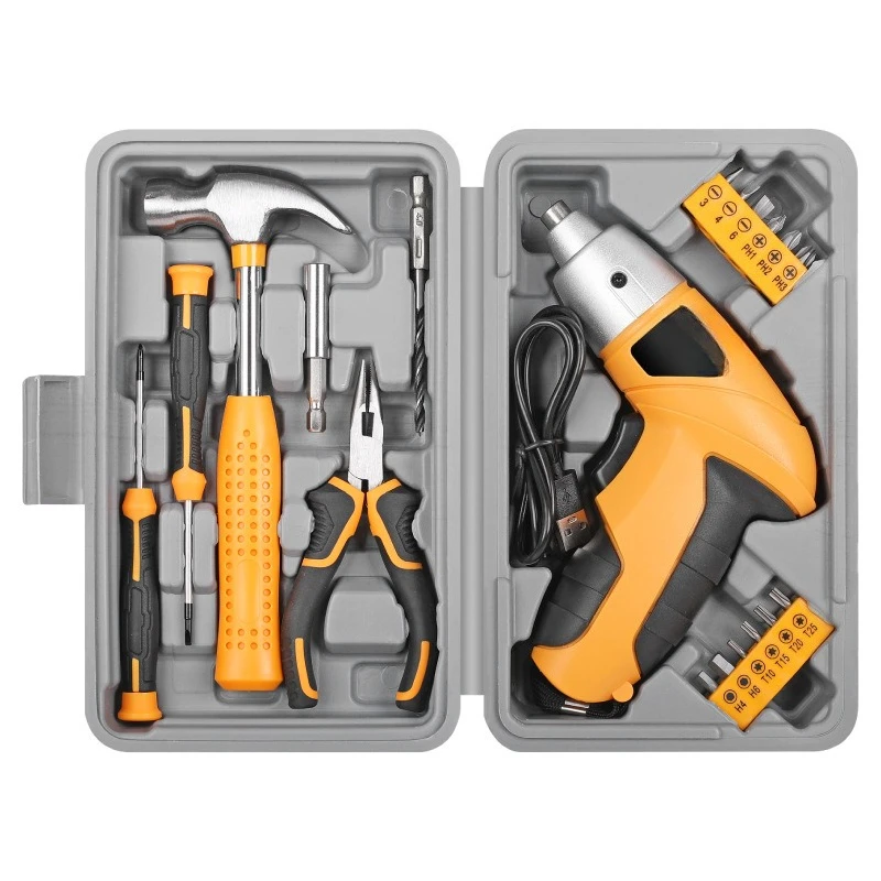 20-Piece set of 3.6V electric screwdriver set, rechargeable lithium battery pistol drill, multi-functional small screwdriver