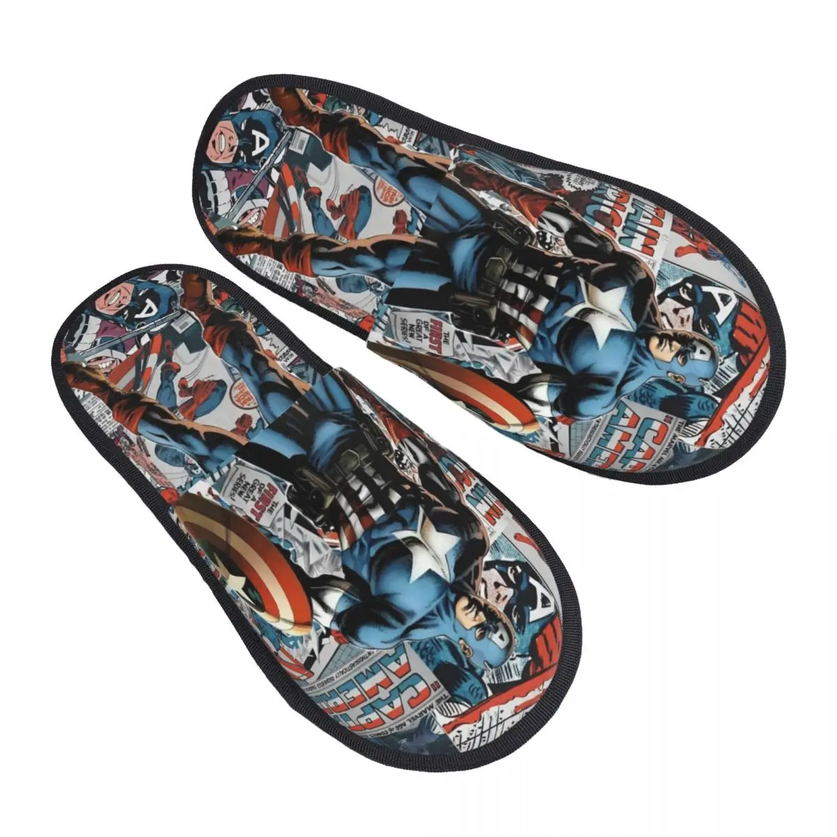 

Классические тапочки для гостей Капитана Америки на заказ для спальни, женские дизайнерские домашние тапочки с комиксами