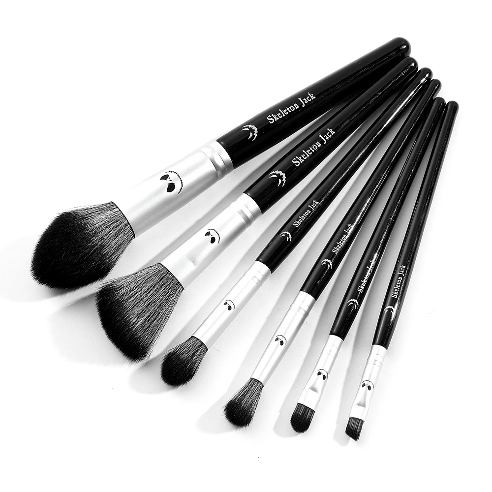 6pcs The Nightmare Before Christmas Makeup Brush Set for Women Cosmetic Tool Face Body Painting Oval Mop Wooden Brush