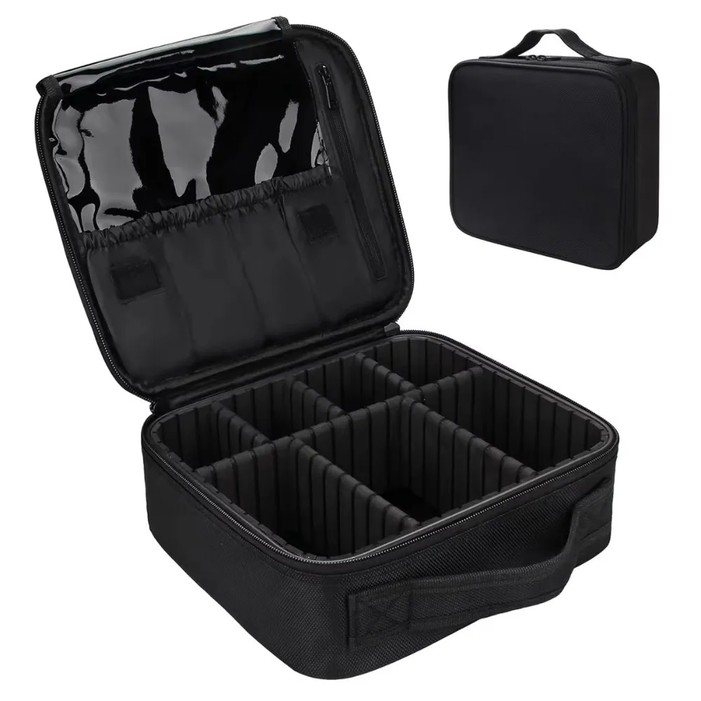 

Oxford Cloth Makeup Bag​​ Large Capacity With Adjustable Dividers ​​Toiletry Bag​​ ​​Durable​​ Waterproo ​​Travel Cosmetic Bag