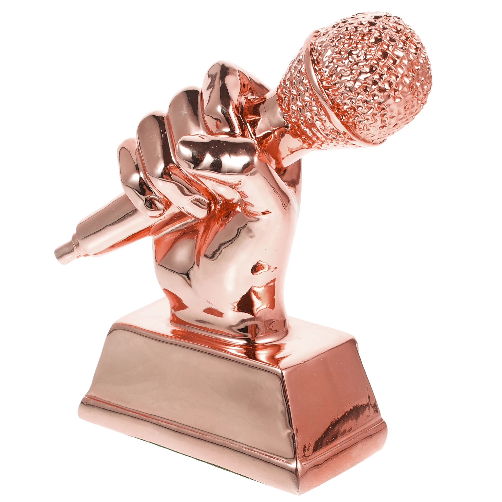 Trophy Microphone Sculpture Party Mini Decorate Competitions Synthetic Resin For Singing Awards Child