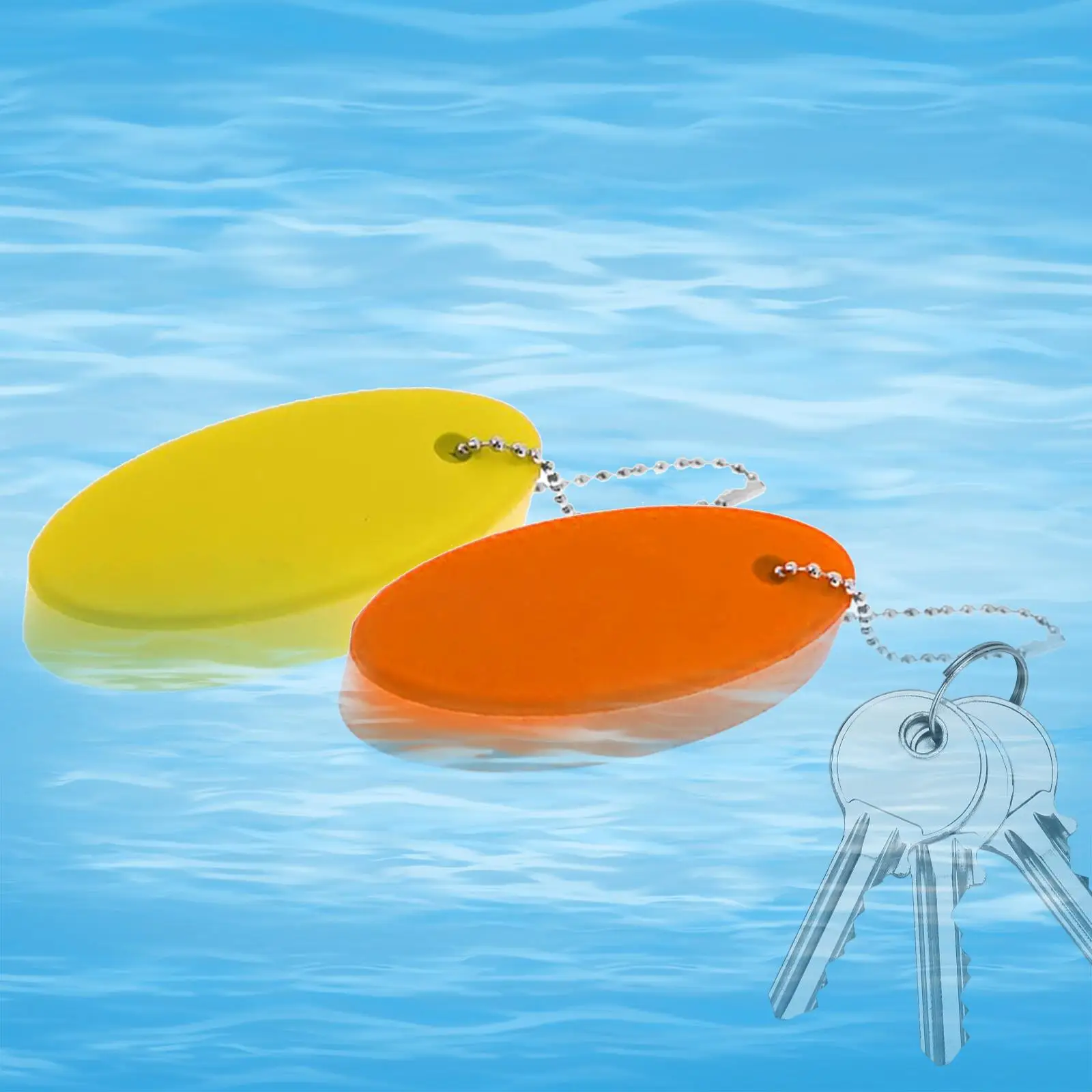 2 Pieces Buoyant Keychain Portable Lightweight Waterproof Buoyant Key Chain for