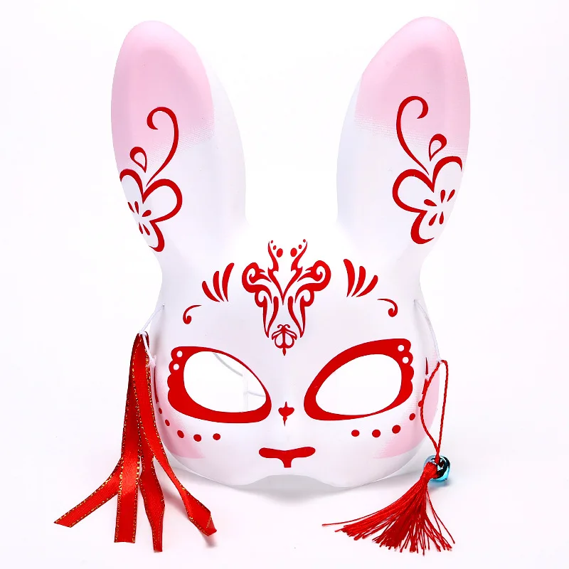 

Bunny Rabbit Masks Japanese Style Half Face Cover Foxes Bunny Cosplay Props Masquerade Halloween Party Anime Mask for Women Men