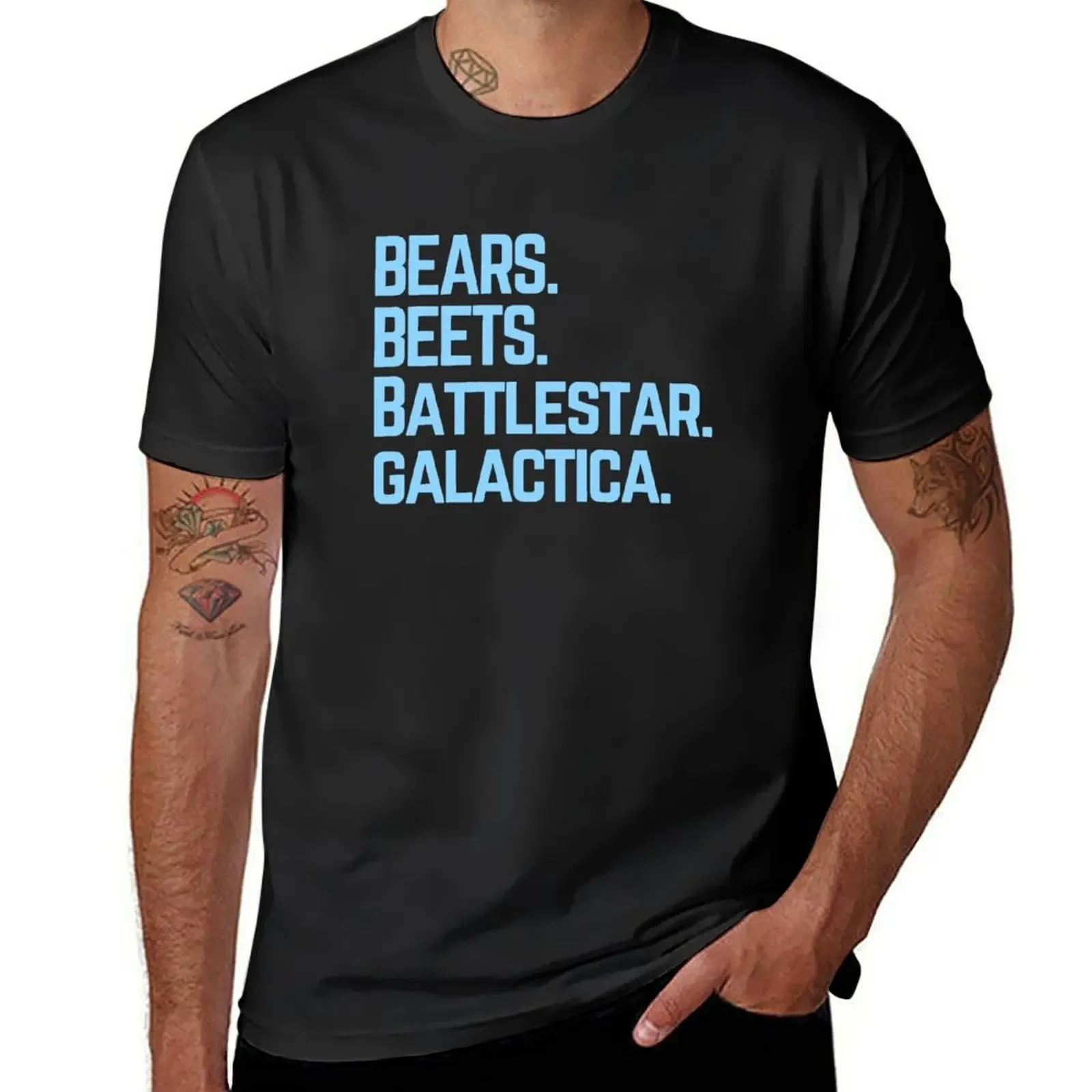 Bears beets battlestar galactica - Blue T-Shirt anime stuff plus size tops T-shirt men