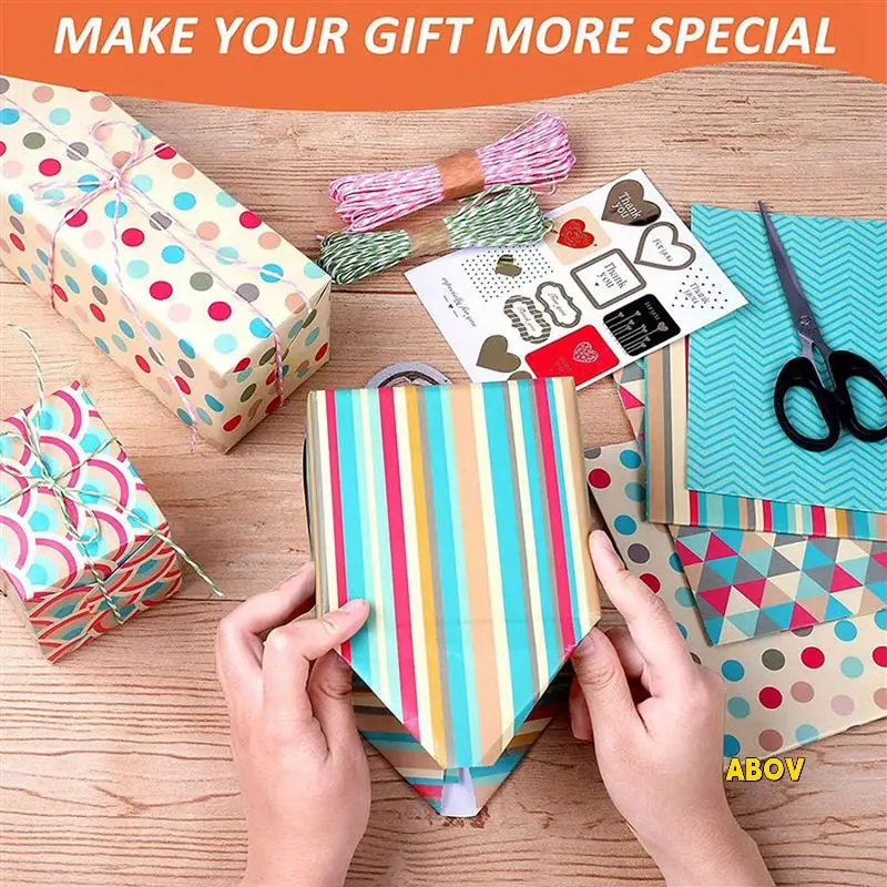 

Wrapping Paper Sheets,For Christmas Birthday Party Wrapping Paper Set 24Pcs Gift Wrap Papers,Present Gift Wrapping Paper
