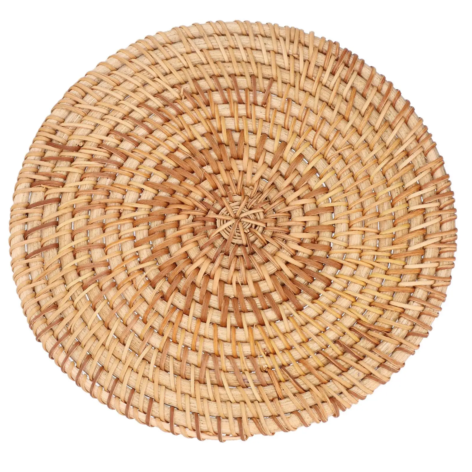 Natural Rattan Braid Hot Insulation Placemat Braid Insulation Placemat Woven Round Placemat for Large Vessels Hot Dishes Pan Pot