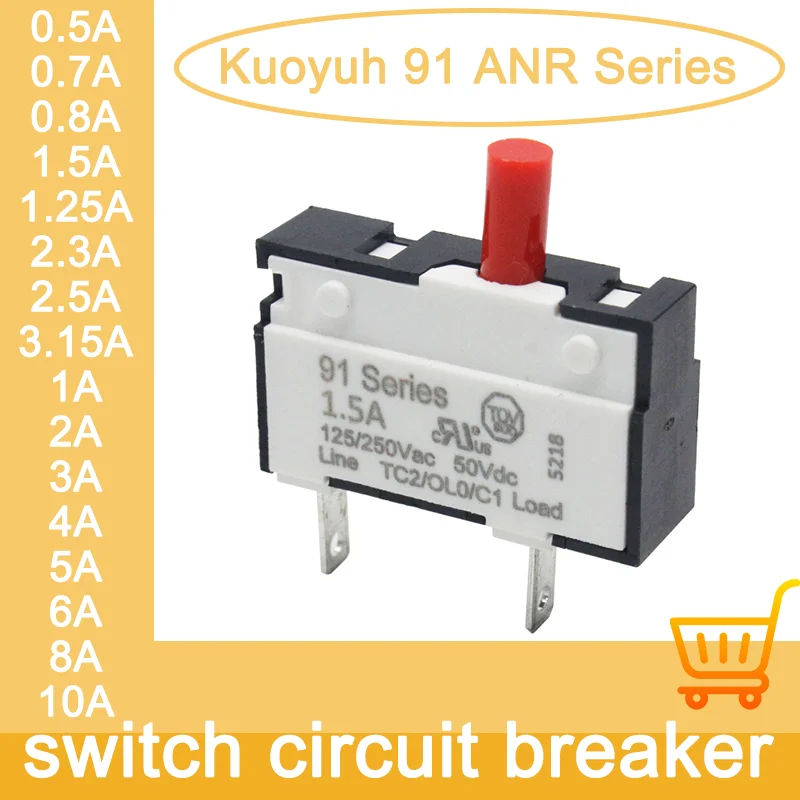 100% Kuoyuh 91 series 0.5A 1A 1.5A 2A 3A 4A 5A 6A 7A 8A 9A10A Miniature Circuit breaker Overload protector switch