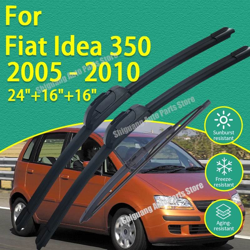 Limpadores de Para-brisa Dianteiros e Traseiros com Revestimento de Silicone para Fiat Idea 350 2005 - 2010 Acessórios para Limpadores de Para-brisa 2006 2007