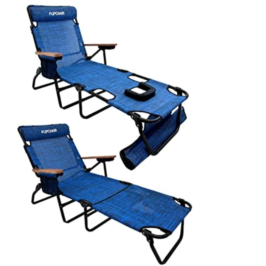 

Face Down ning Chaise Lounge Chair with Face and Arm Holes - 4 Legs Support - Textilene Material - 6 Position - Arm Head Rest P