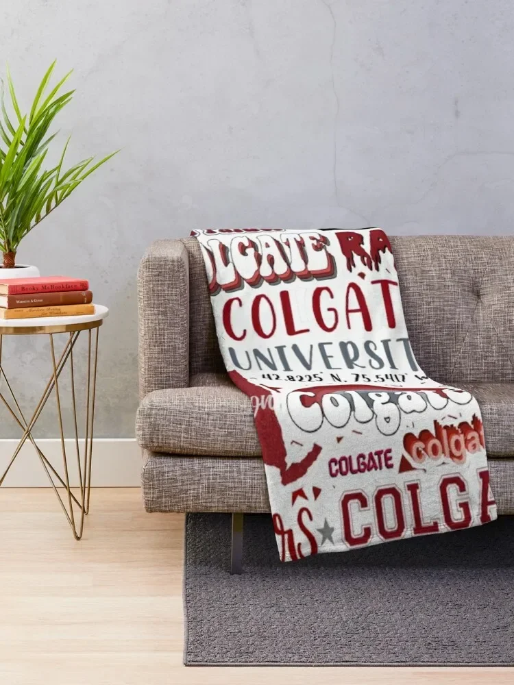 C O L G A T E Collage Design Throw Blanket Tourist Flannels Bed wednesday Blankets