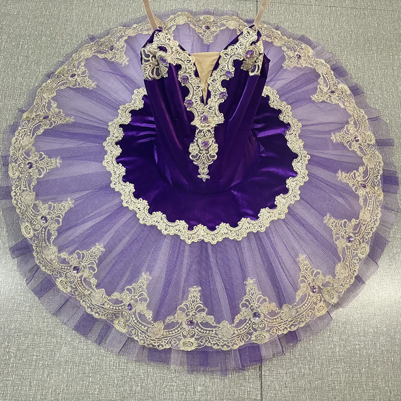 

Akeylia dark purple professional ballet tutu women Group dance performance pancake tutu classical royal purple adult BLST20116