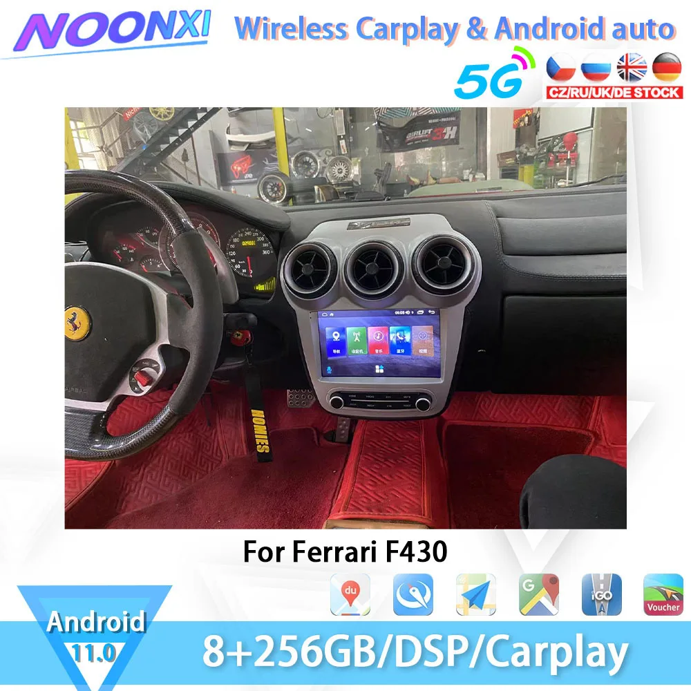 

Android 11.0For Ferrari F430 2005-2012 Car Multimedia Player Accessories GPS Navigation Video Radio Stereo Carplay Head Unit 5G