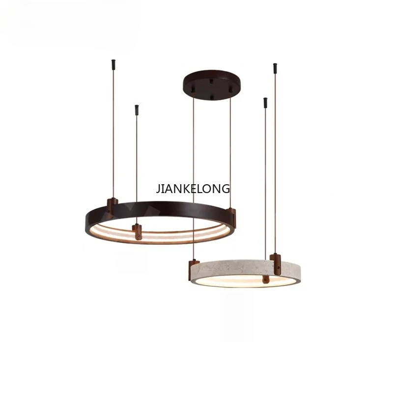 Luminaire suspendu en travertin jaune japonais Wabi Sabi, lustres en pierre naturelle et bois massif pour le salon, l'îlot de cuisine, la décoration