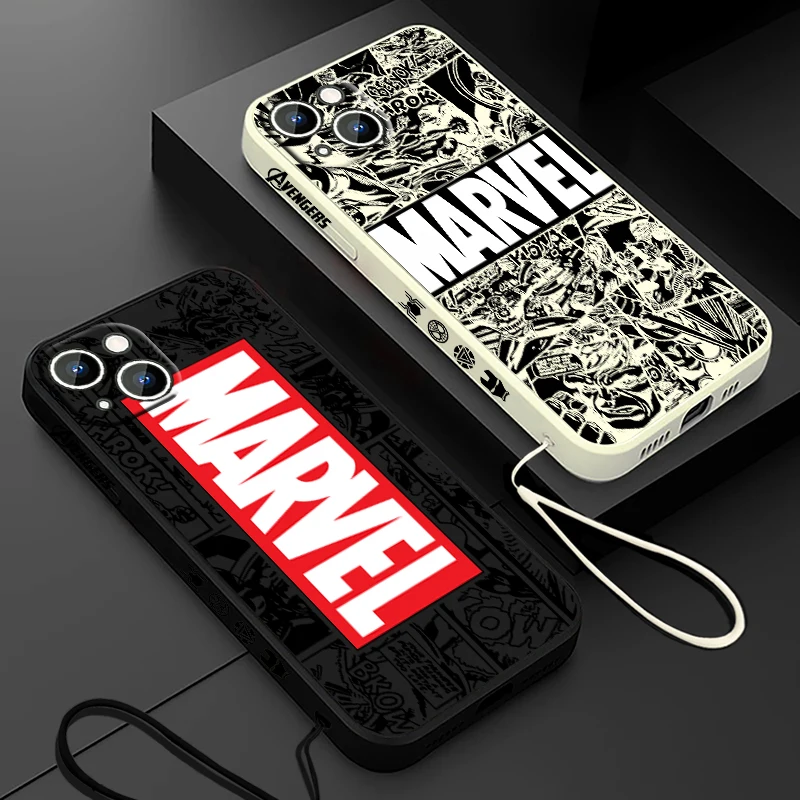 Rächer Wunder Kunst Comics Apple iPhone Handy hülle für 14 13 12 11 Pro Max Plus XS XR X 8 7 Se 2 3 Flüssigkeit links Seil Abdeckung