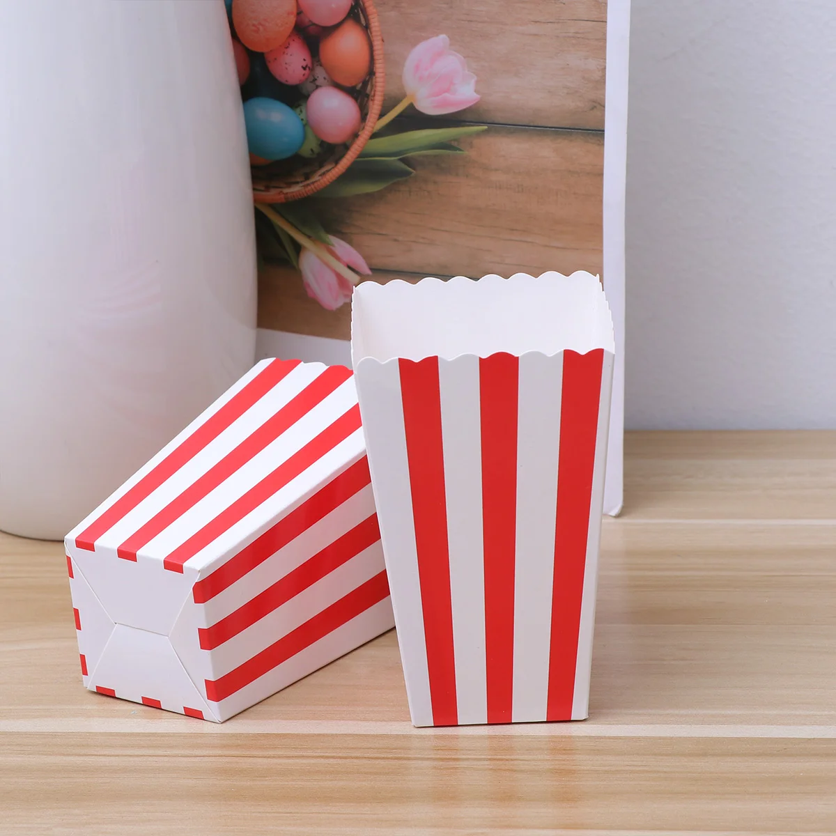 24 Pcs Popcorn Box Paper Cup Stripe Boxes Purple Baby Snack Containers Trays Halloween Child