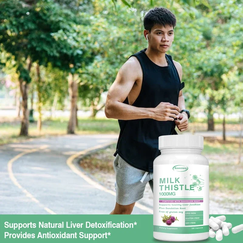 Milk Thistle 1000 Mg Silymarin with Dandelion Root Antioxidant, Detoxification Support Liver Health Cleanser, 120 Capsules