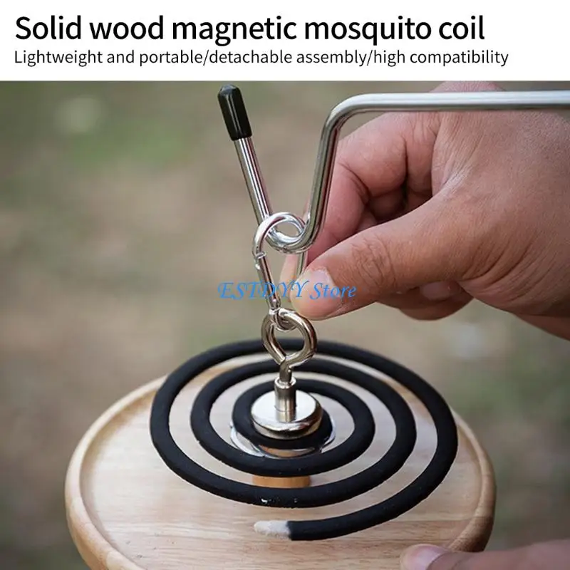 

G6DE Outdoor Incenses Rack Camping Tool Hanging Mosquitoes Incenses Ashes Plate Mosquitoes Coil Holder Camping Equipment