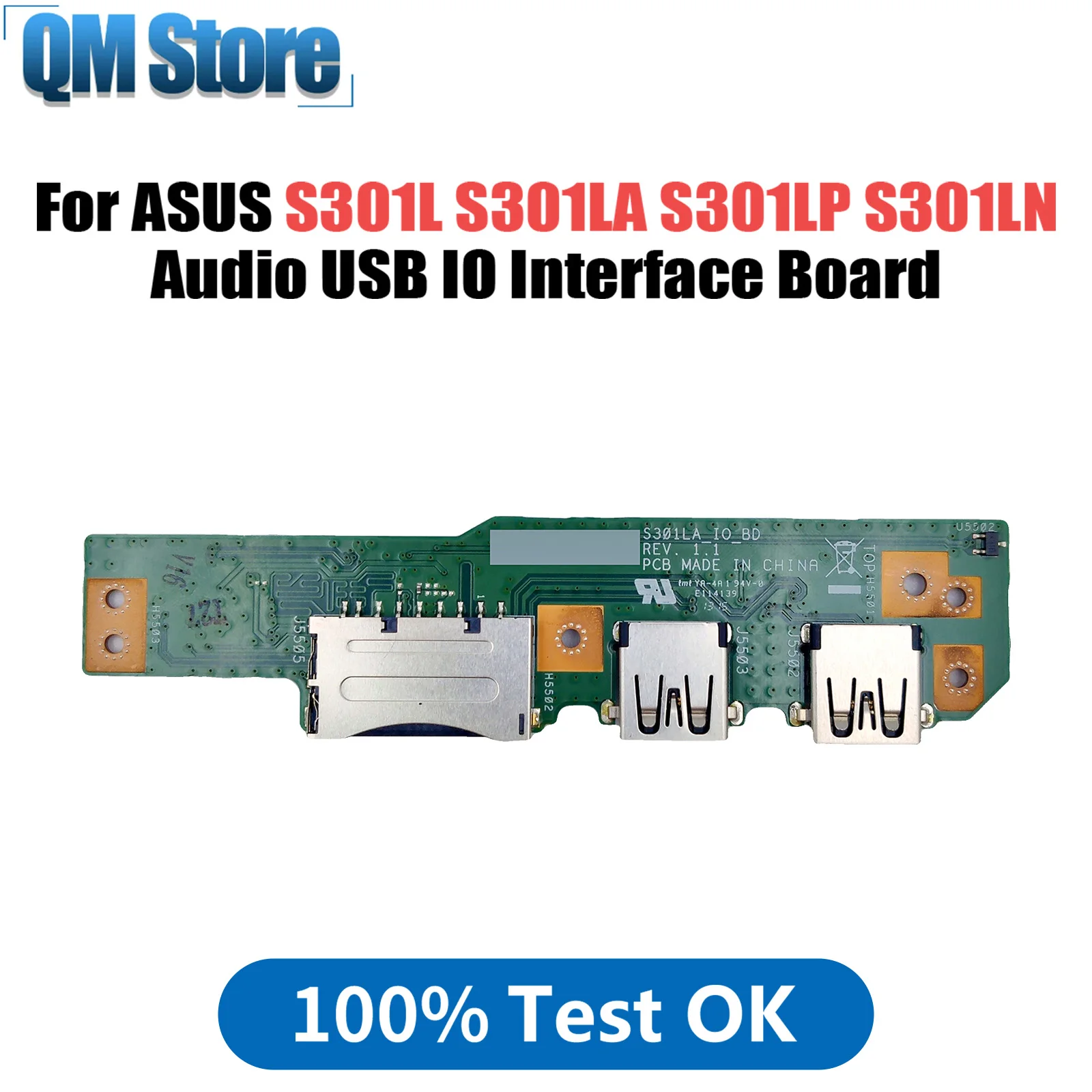 

Original For ASUS S301L S301LA S301LP S301LN Laptop Audio usb IO board Interface board S301LA IO BOARD