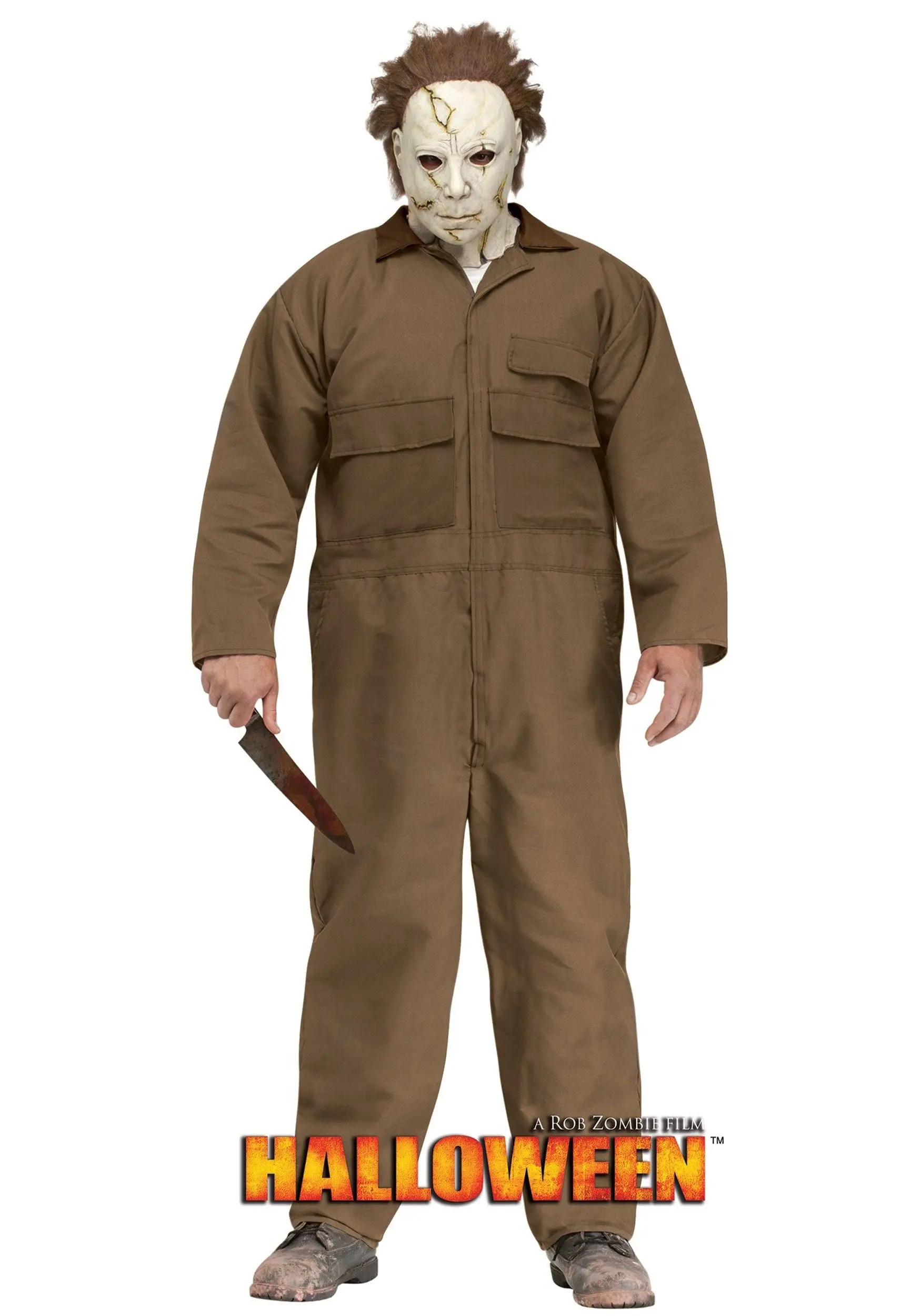 Movie Halloween Cosplay Costumes Michael Myers Murderer Uniform Sets Polyester Workwear Suit  Halloween Party For Men Women