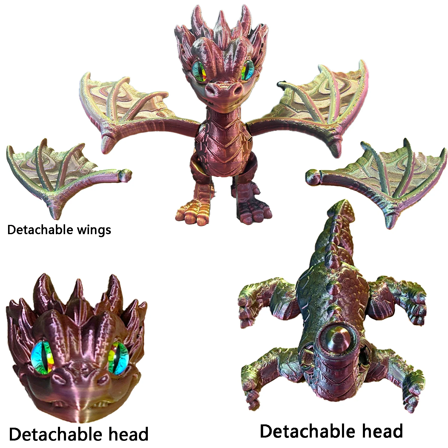تمثال تشارجر مطبوع ثلاثي الأبعاد، تمثال تماثيل ملونة، حيوان مرن مطبوع ثلاثي الأبعاد، هدايا، 27.5 سم/10.83 بوصة، 17 سم/6.69 بوصة