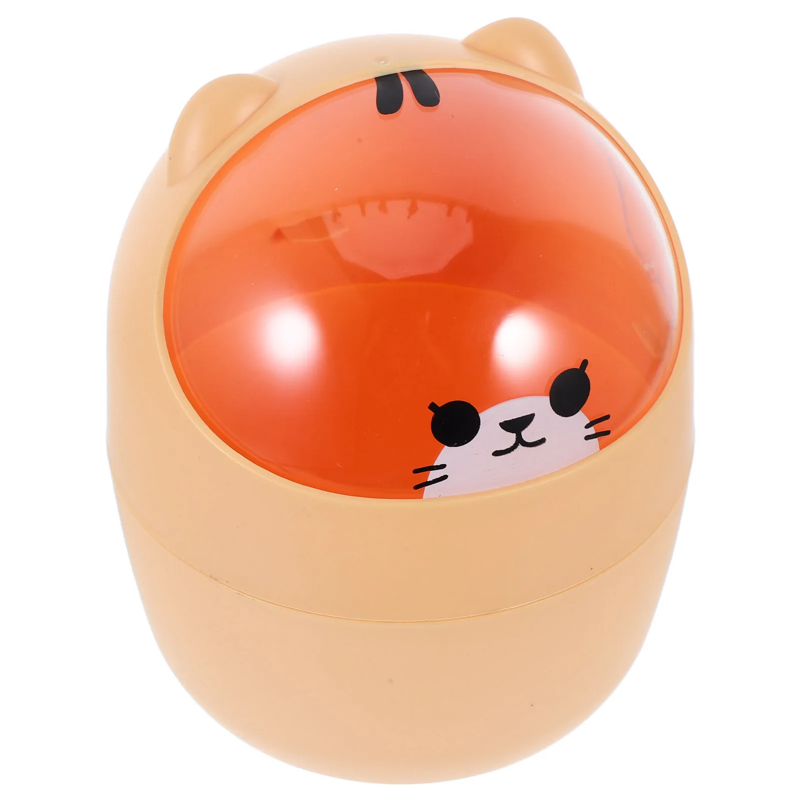 

Mini Desktop Trash Can Shake Lid Lovely Design Eco-Friendly Plastic Multi-Functional Storage Bin for Home Office Table