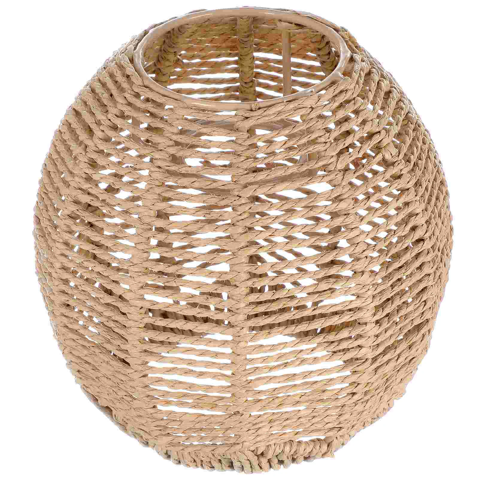 Imitation Rattan Lampshade Modern Style Hanging Lantern Handmade Chandelier Creative Fashion Rope