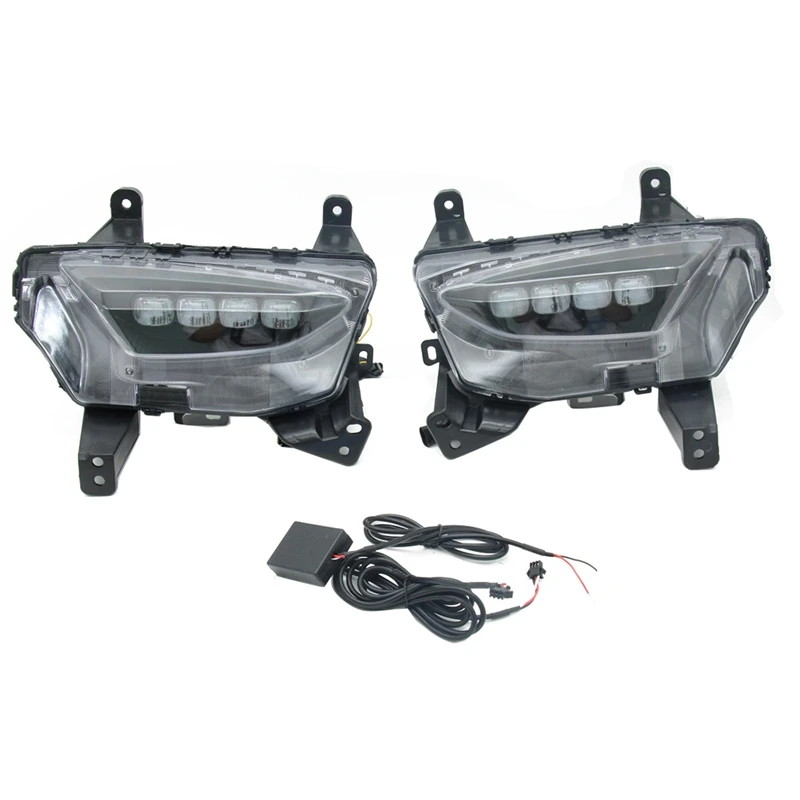 

2Pcs LED Front Bumper Lamps Turn Signal Lights For Chevrolet Equinox 22 Turn Signal 3 Colors Streamer White Blue