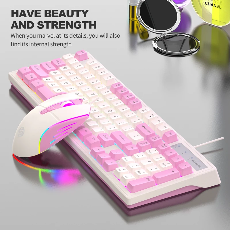 KM800 wired mechanical tactile keyboard and mouse set 98 key e-sports gaming computer laptop office