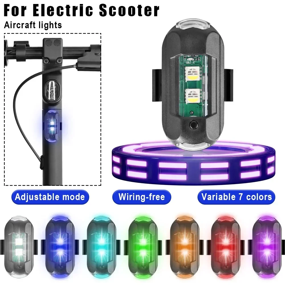 بدوره إشارة LED تحذير السلامة ضوء ل سكوتر كهربائي Xiaomi M365 برو 1S Mi3 الطائرات ستروب المضادة للتصادم مؤشر ضوئي