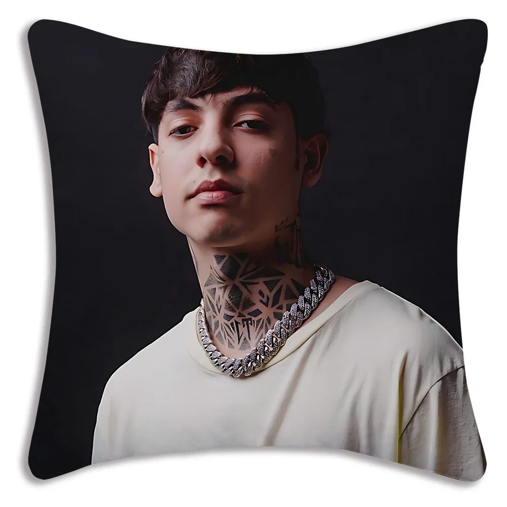 Rapper Natanael Cano Pillow Covers Cartoon Sofa Decorative Home Double-sided Printing Short Plush Cute Cushion Cover